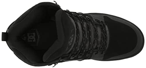 DC Men's Pure High-Top Water Resistant Boot Skate Shoe Snow, Black/Grey, 9