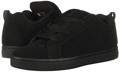 DC Men's Court Graffik Skate Shoe, Black/Black/Black, 10 D D US