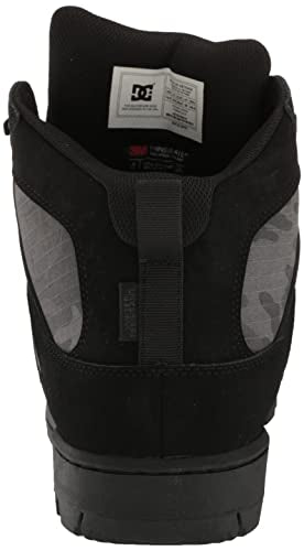 DC Men's Pure High-Top Water Resistant Boot Skate Shoe Snow, Black/Grey, 9