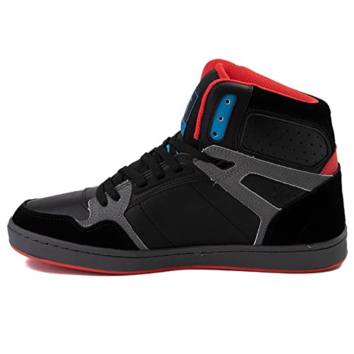 DVS Men's Honcho Skate Shoe, Black Charcoal Fiery Red Blue, 12