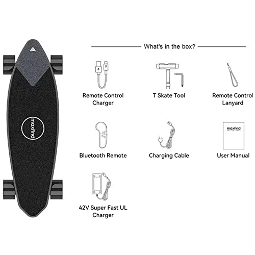 maxfind College Electric Skateboards with Remote Motorized Board Longboard for Teens 24 MPH Top Speed Portable 31 Inch MAX 2 PRO