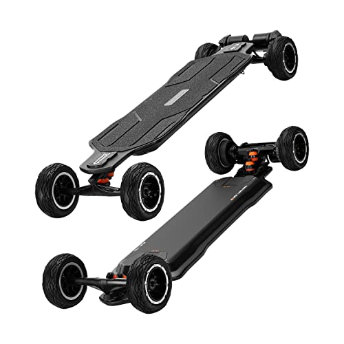 Exway Atlas Pro 2WD All-Terrain Off Road Electric Skateboards, Top Speed of 35 Mph, 24 Miles Range, 3200W Dual Motor, IP55 Waterproof, Professional Electric Longboard for Adults