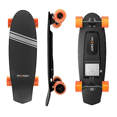 enSkate Electric Skateboard with Remote Control R3MINI,900 W Dual Motors, 9-Layer Canadian Maple Board,3 Speed Adjustment shortboard E-Skateboard (R3MINI)