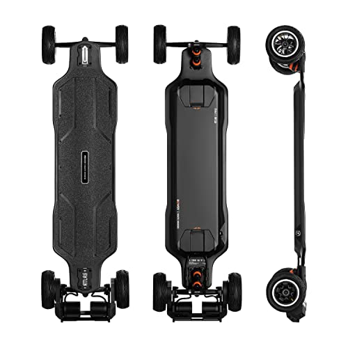 Exway Atlas Pro 2WD All-Terrain Off Road Electric Skateboards, Top Speed of 35 Mph, 24 Miles Range, 3200W Dual Motor, IP55 Waterproof, Professional Electric Longboard for Adults