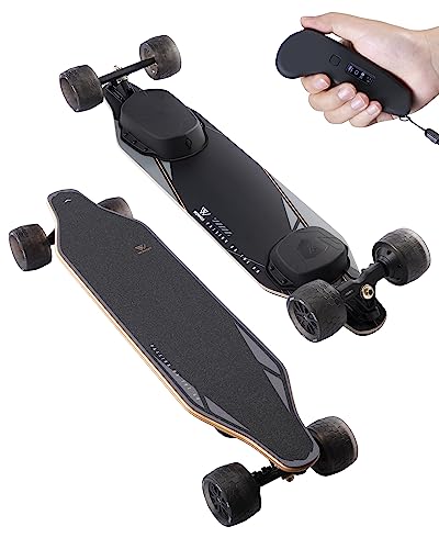 WOWGO Electric Skateboards Longboard with Top Speed 29MPH Dual 550W Motors for Adults Beginners Max Load 330LB, 105mm Honeycomb Wheels E Skate Board with 14.3Mile Long Range for Commute -2S MAX