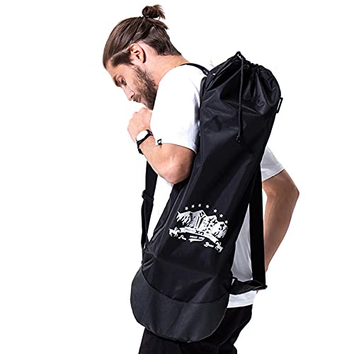 xxiaojun Skateboard Backpack Bag With Adjustable 2 Shoulder Straps,Foldable Water Proof Skateboard Carry Bags for Travel,Black Nylon Electric Skaeteboard Bag