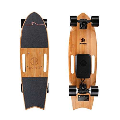 Jking Electric Skateboard Electric Longboard with Remote Control Electric Skateboard,700W Hub-Motor,16.7 MPH Top Speed,8.2 Miles Range,3 Speeds Adjustment,12 Months Warranty