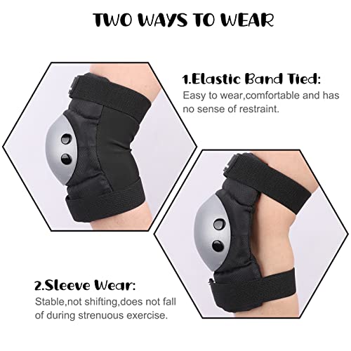 Iyoyo Knee Pads for Kids, Protective Gear Set for 6-13 Years Old Girls Boys Youth (Medium, Black)