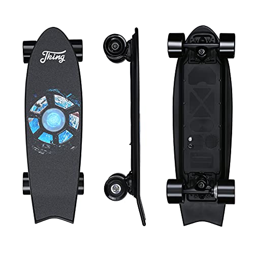 Electric Skateboard Electric Longboard with Remote Control Electric Skateboard,450W Hub-Motor,18.6 MPH Top Speed,7.6 Miles Range,3 Speeds Adjustment,12 Months Warranty