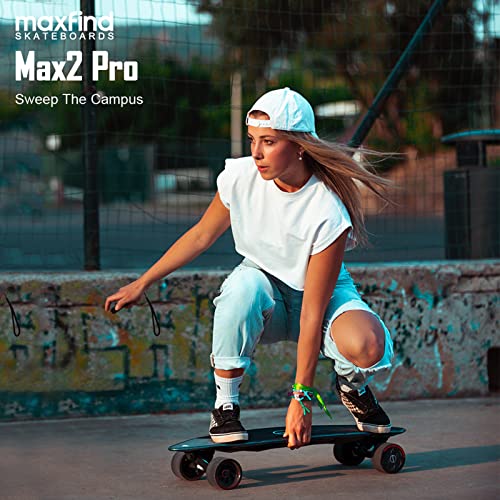 maxfind College Electric Skateboards with Remote Motorized Board Longboard for Teens 24 MPH Top Speed Portable 31 Inch MAX 2 PRO