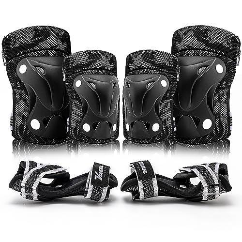 Knee Pads for Kids Wrist Guards Knee and Elbow Pads with Gift Box for Girls Boys, 7 in 1 Protective Gear Set in Skateboarding Biking Roller Skating Cycling