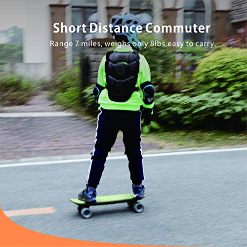 SKATEBOLT Brisk 24" Electric Skateboard for Kids and Teens, Top Speed 11 MPH, Max Range 7 Miles, A.I. Gravity Sensor Control,Self-Balanced Mini E-Cruiser Skateboard (Green)