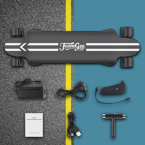 Teamgee H20 39" Electric Skateboard with Remote, 1200W Dual Motors, 18Miles Ranges, 26MPH Top Speed, 4 Speed Adjustment Longboards Skateboard Designed for Teens and Adults (7500mAh)