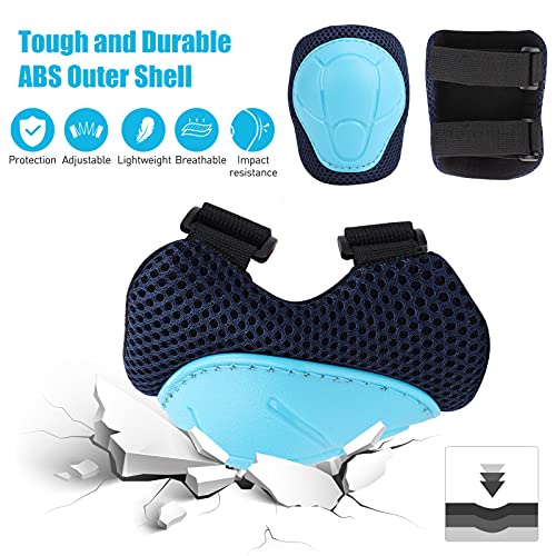 Knee Pads Elbow Pads Ages 3-6 Toddler & 5-8 Kids, 6 in 1 Protective Gear Safety Set with Wrist Guard for Cycling Skateboard Roller Skating Scooter Bike Ski Sports Boys Girls