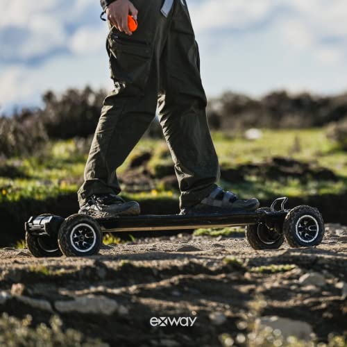 Exway Atlas Pro 2WD All-Terrain Off Road Electric Skateboards, Top Speed of 35 Mph, 24 Miles Range, 3200W Dual Motor, IP55 Waterproof, Professional Electric Longboard for Adults