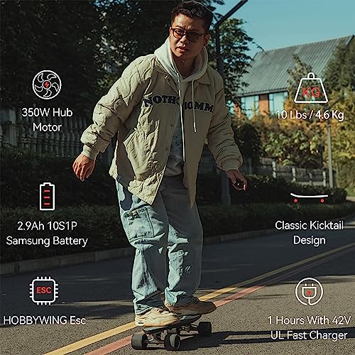 maxfind Entry-Level Electric Skateboards with Remote for Kids Teens Youth Motorized Board 15MPH Top Speed Lightweight 27 Inch MAX ONE