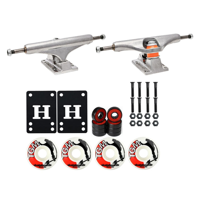 INDEPENDENT Skateboard Trucks Mids 144 (8.25") with Wheels, Bearings, Hardware