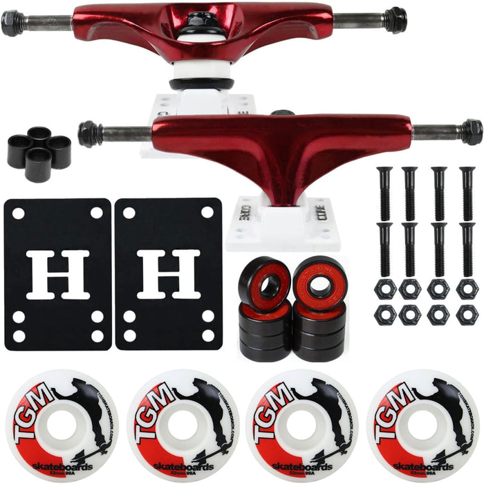 Core Skateboard Package 5.0" Metallic Red/White Trucks 52mm Black Wheels