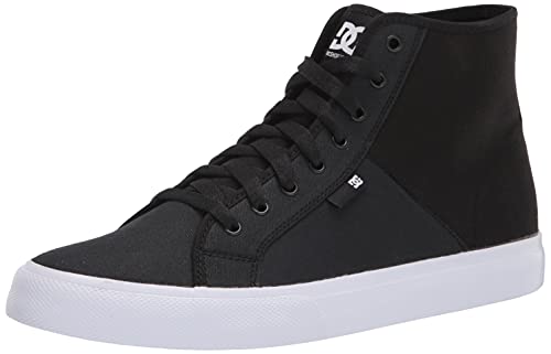 DC Men's Manual HI TXSE Skate Shoe, Black/White, 11