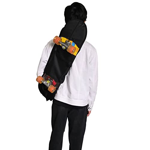 Cooplay 32"*8" Black Skateboard Carry Bag Backpack Rucksack Straps with Mesh