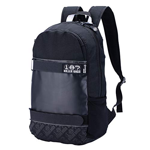 187 Killer Pads Standard Issue Backpack with Skateboard Straps, Black