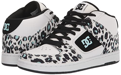 DC Women's Manteca Mid High Top Casual Skate Shoe, Cheetah Print