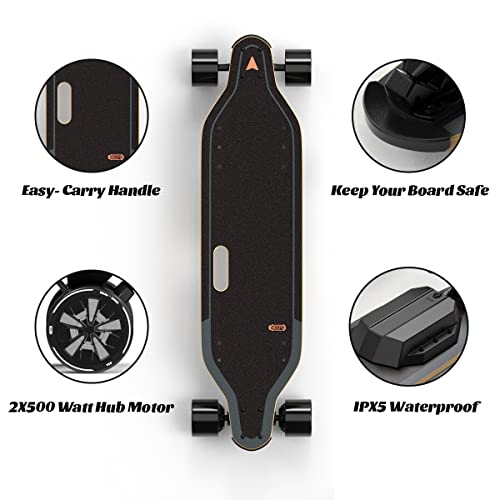 MEEPO V5 ER Electric Skateboard with Remote, Top Speed of 29 Mph, Smooth Braking, Easy Carry Handle Design, Suitable for Adults & Teens Beginners
