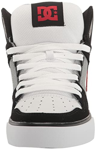 DC Men's Pure High Top Wc Skate Shoes Casual Sneakers, Black/White/RED, 10.5