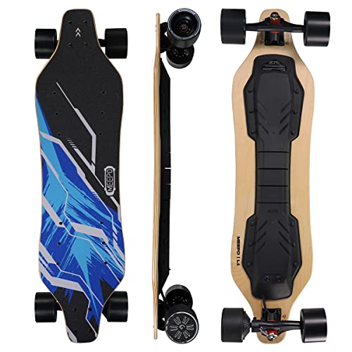 MEEPO Elelctric Skateboard 38 Inches Skateboard Top Speed 15.5Mph, 7.5 Mlies Range Suitable for Beginners (Blue)