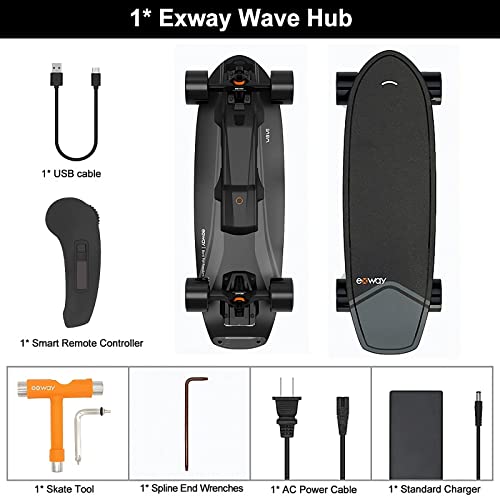 EXWAY Wave Hub Electric Skateboard with Remote, Top Speed of 23 Mph, Quick-Swap Battery, 440 LBS Max Load, IP55 Waterproof, Cruiser for Adults & Teens