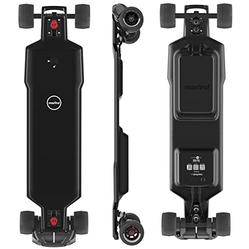 Maxfind Belt Motor All-Terrain Electric Skateboards with Remote 38" Electric Longboard for Adults Teens Kids (FF Belt)