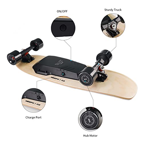 MEEPO Q2 Electric Skateboard with Remote, 200W*2 Motors,7.5 Miles Range for Beginners Teens Youth (Yellow)