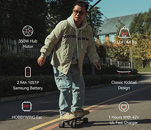 maxfind Entry-Level Electric Skateboards with Remote for Kids Teens Youth 15MPH Top Speed Lightweight 27 Inch MAX ONE