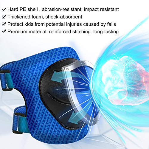 LANNEY Kids Knee Pads and Elbow Pads Set, 3-13 Years Knee Pads for Kids Toddler 3 in 1 Protective Gear Set with Wrist Guards for Skateboard, Scooter, Cycling, Riding Sports, Gift for Youth Boys Girls