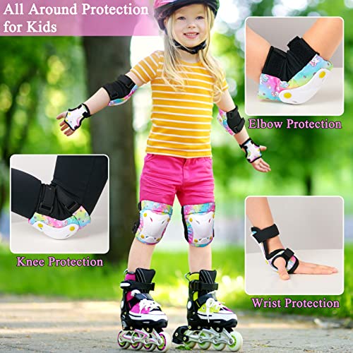 FIODAY Knee Pads for Kids Unicorn Knee Elbow Pads Wrist Guards