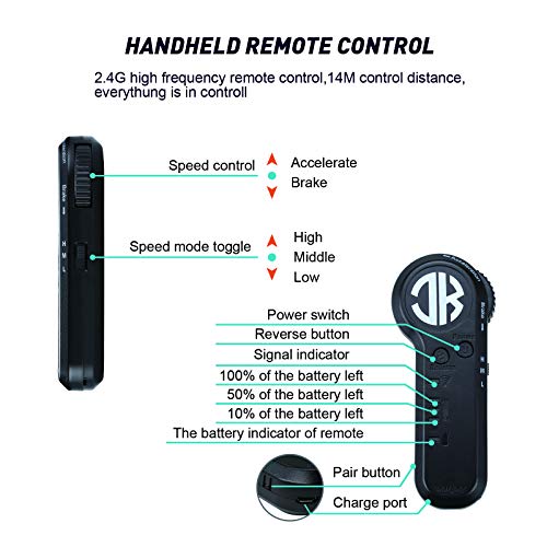 Jking Hand-held Wireless Remote Controller with 2.4G RF Technology for Battery Power Indicator with Electric Skateboard