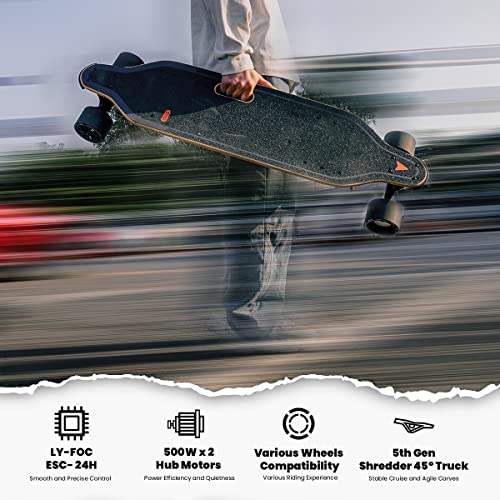 MEEPO V5 ER Electric Skateboard with Remote, Top Speed of 29 Mph, Smooth Braking, Easy Carry Handle Design, Suitable for Adults & Teens Beginners