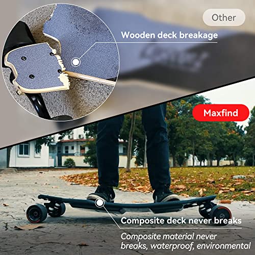 MAXFIND All Terrain Electric Skateboards for Adults Youth Kids Electric Longboard with Remote, 26 Mph Top Speed, Swappable Battery, 38 Inch (21Miles / 35Km (Standard Range))