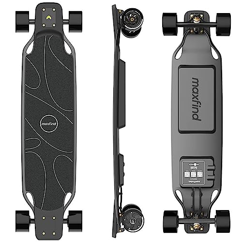 MAXFIND Electric Skateboards for Adults with Remote 24 MPH Top Speed 15 Mile Range 1300W Dual Hub Motor Longboards (MAX 5 PRO)