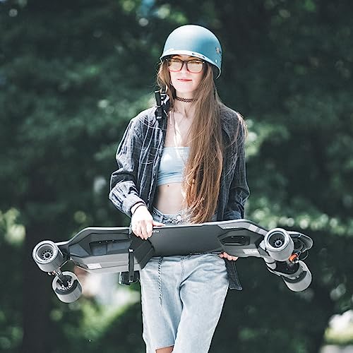 Exway Flex Pro Belt Electric Skateboard Longboard with Remote, Top Speed of 31 Mph, 25miles Range, Elastic Composite Deck, IP55 Waterproof, Electric Longboard for Adults & Youths