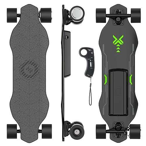 isinwheel V6 Electric Skateboard, 450W Peak Power, 10 Miles Max Range, 12 MPH Top Speed, 8 Layers Maple E-Skateboard with Wireless Remote Control, 3 Speed Adjustment, 264Lbs Max Load