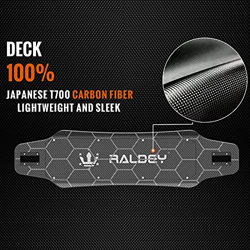 RALDEY V2 Carbon Fiber Off-Road Skateboard Electric Skateboard All Terrain Longboards with Remote 28MPH Top Speed 3000W Dual Belt Motor 19 Miles Range Suitable for Adults Teens