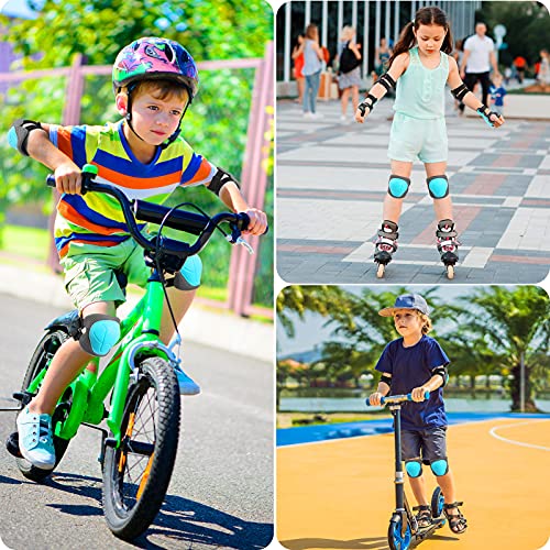 GIEMIT Kids Knee Pads Elbow Pads Ages 3-7 Toddler Boys Girls Kids, 6 in 1 Protective Gear Safety Set with Wrist Guard for Skating Cycling Scooter Bike Ski Skateboard Riding Sports