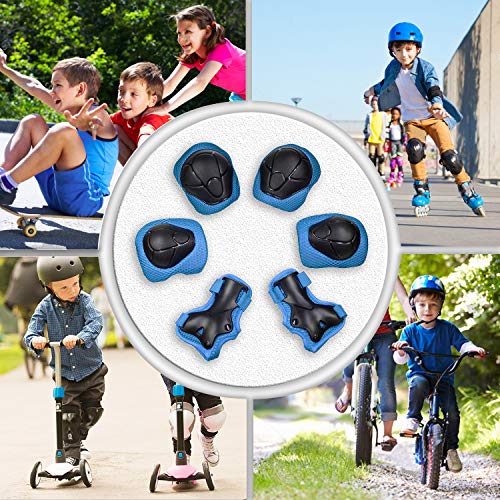 Knee Pads for Kids Knee Pads and Elbow Pads Toddler Protective Gear Set Kids Elbow Pads and Knee Pads for Girls Boys with Wrist Guards 3 in 1 for Skating Cycling Bike Rollerblading Scooter [Upgraded]