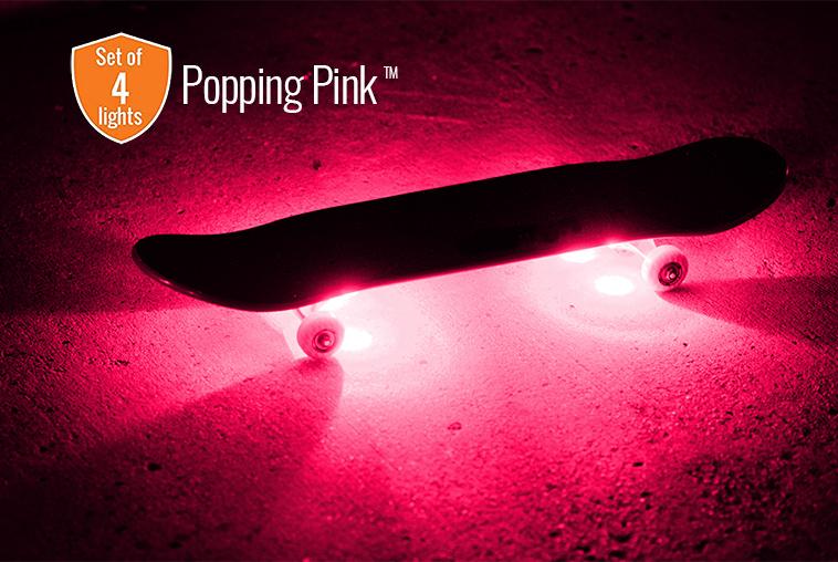 pink skateboard underglow lights