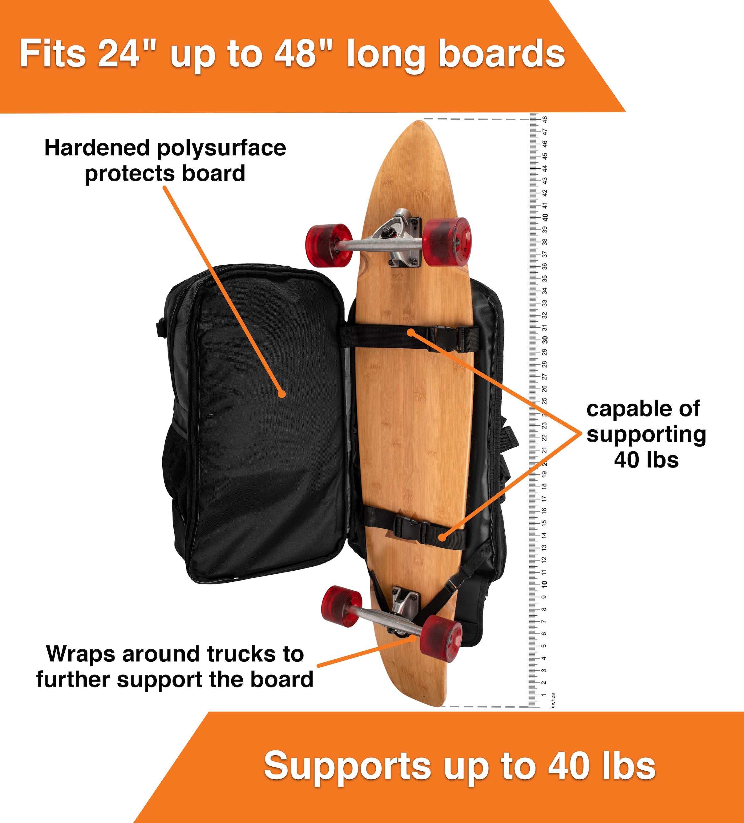 Skateboard Backpack Board Blazers Backpack Perfect for Longboards